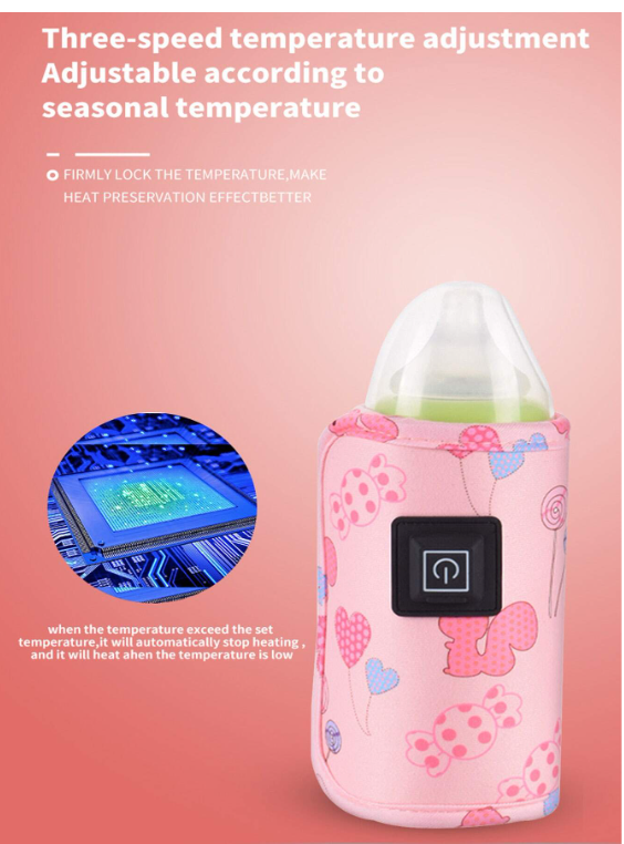 Usb Milk Bottle Warmer Bag Portable Milk Warmer Constant Temperature Milk Heating Bag For Outdoor Travel