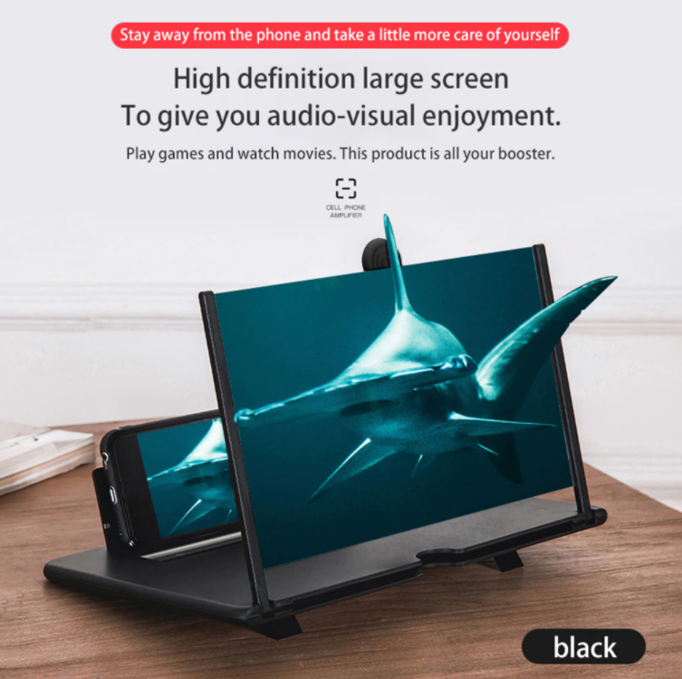 3D Mobile Phone Screen Magnifier HD Video Amplifier Stand Bracket with Movie Game Magnifying Folding Phone Desk Holder