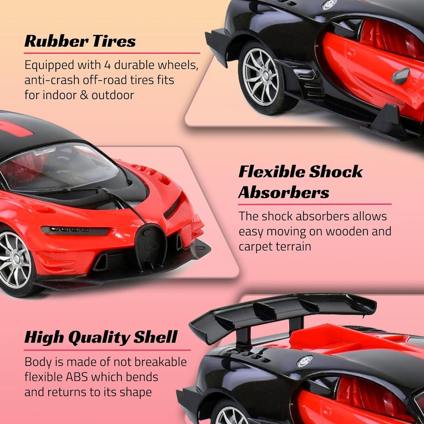 Remote Control High Speed Drift Red Bugatti Car