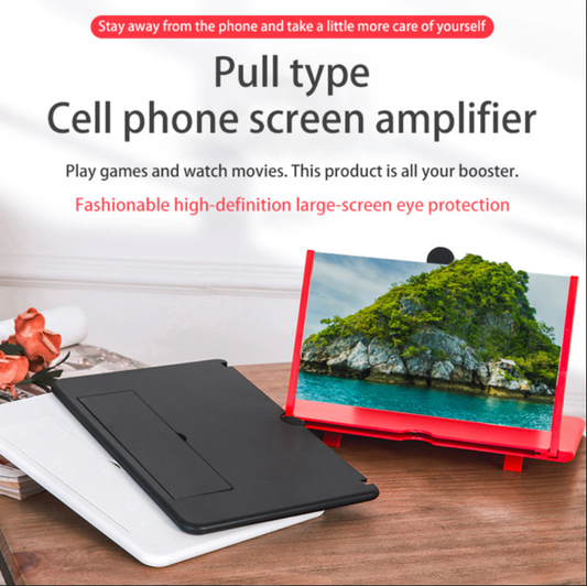 3D Mobile Phone Screen Magnifier HD Video Amplifier Stand Bracket with Movie Game Magnifying Folding Phone Desk Holder